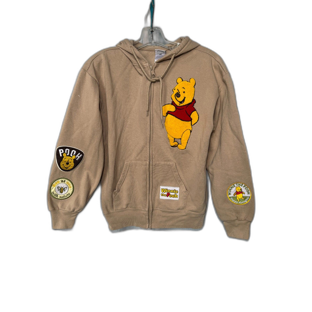Disney Women's Winnie the Pooh Patched Full-Zip Fleece Hoodie